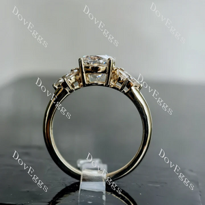 Doveggs floral side stone engagement ring only semi-mount only(Exclusively to DovEggs Stones)