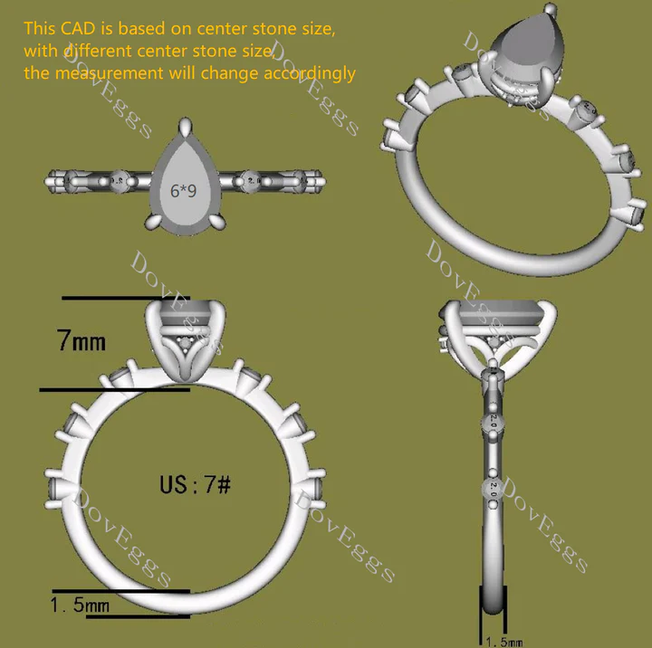 Doveggs pave engagement ring only semi-mount only(Exclusively to DovEggs Stones)