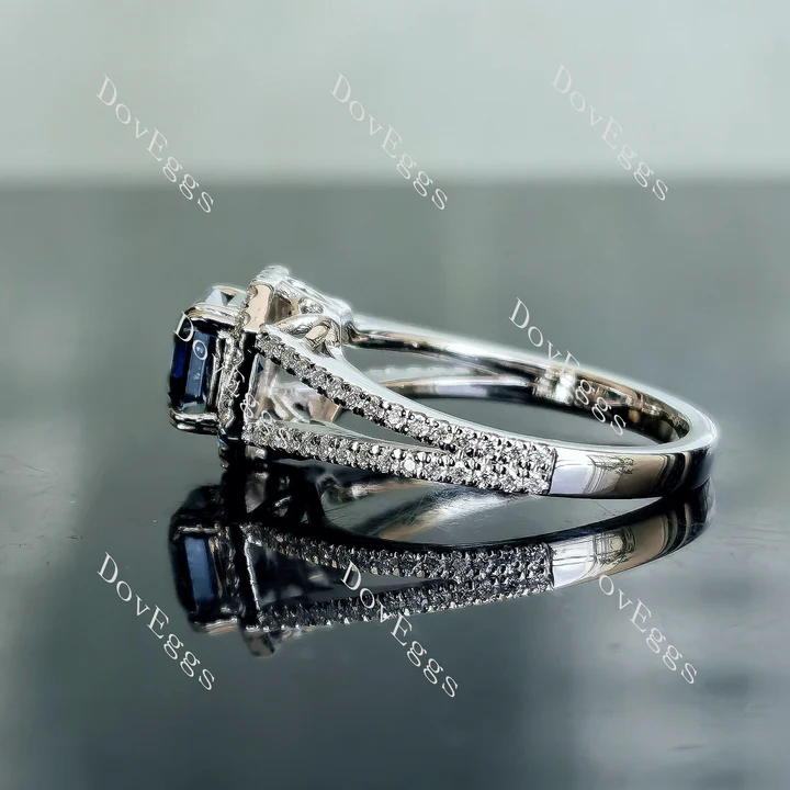 Doveggs split shank halo pave engagement ring only semi-mount only(Exclusively to DovEggs Stones)