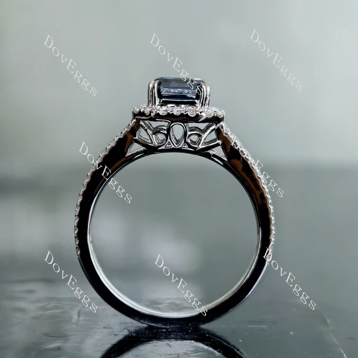 Doveggs split shank halo pave engagement ring only semi-mount only(Exclusively to DovEggs Stones)