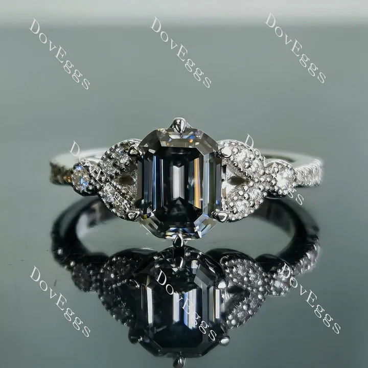 Doveggs art deco pave engagement ring only semi-mount only(Exclusively to DovEggs Stones)