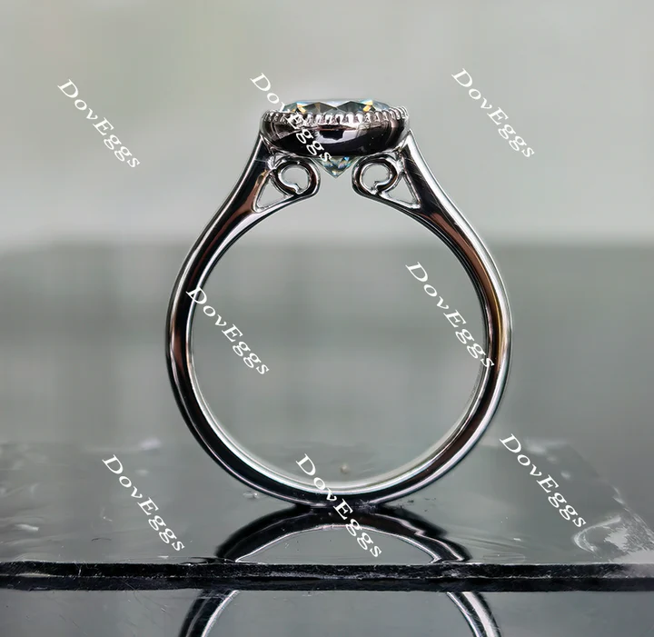 Doveggs vintage bezel solitaire engagement ring only semi-mount only(Exclusively to DovEggs Stones)