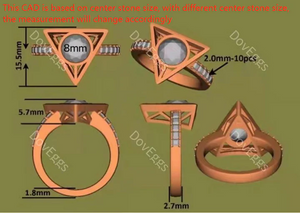 The Hallows channel set bezel engagement ring only semi-mount only(Exclusively to DovEggs Stones)