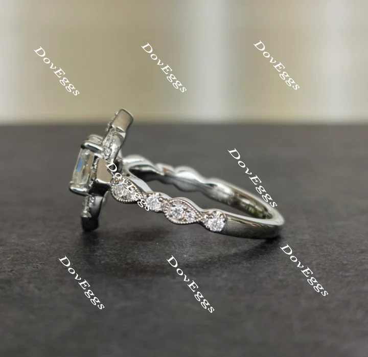 The aviator's floral engagement ring only semi-mount only(Exclusively to DovEggs Stones)