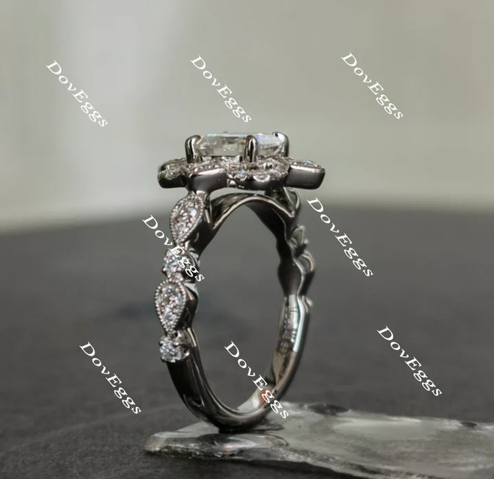 The aviator's floral engagement ring only semi-mount only(Exclusively to DovEggs Stones)