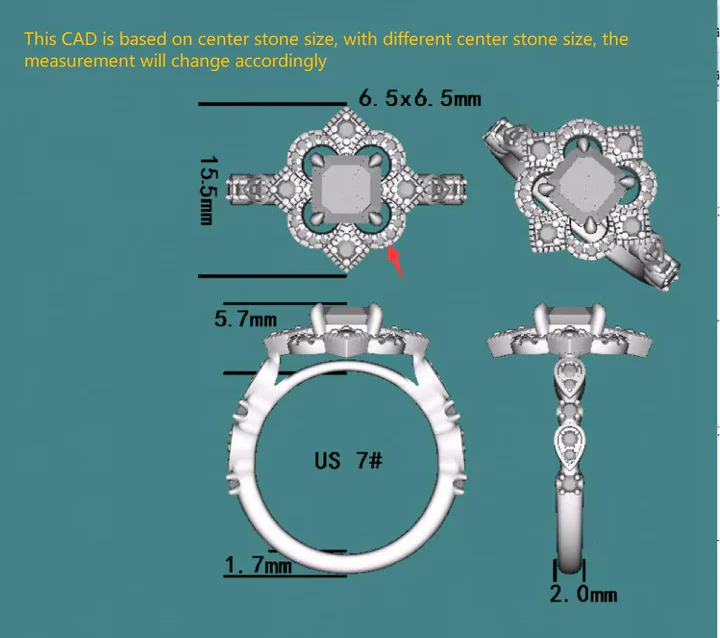 The aviator's floral engagement ring only semi-mount only(Exclusively to DovEggs Stones)