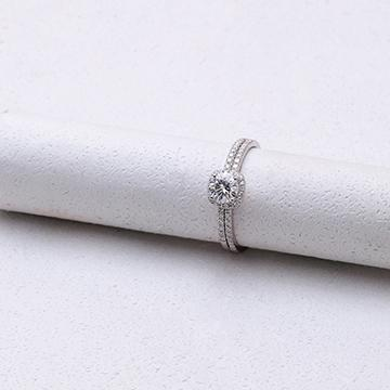 Doveggs halo half eternity pave engagement ring only semi-mount only(Exclusively to DovEggs Stones)