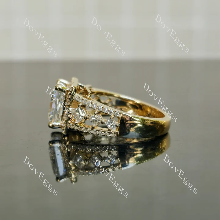 DovEggs art deco halo engagement ring only semi-mount only(Exclusively to DovEggs Stones)