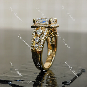 DovEggs art deco halo engagement ring only semi-mount only(Exclusively to DovEggs Stones)