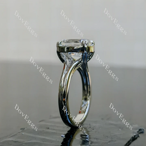 DovEggs split shanks solitaire bezel engagement ring only semi-mount only(Exclusively to DovEggs Stones)