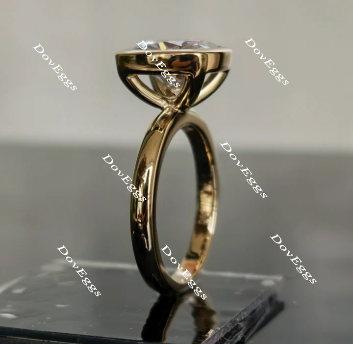 Wendyann's bezel setting solitaire engagement ring only semi-mount only(Exclusively to DovEggs Stones)