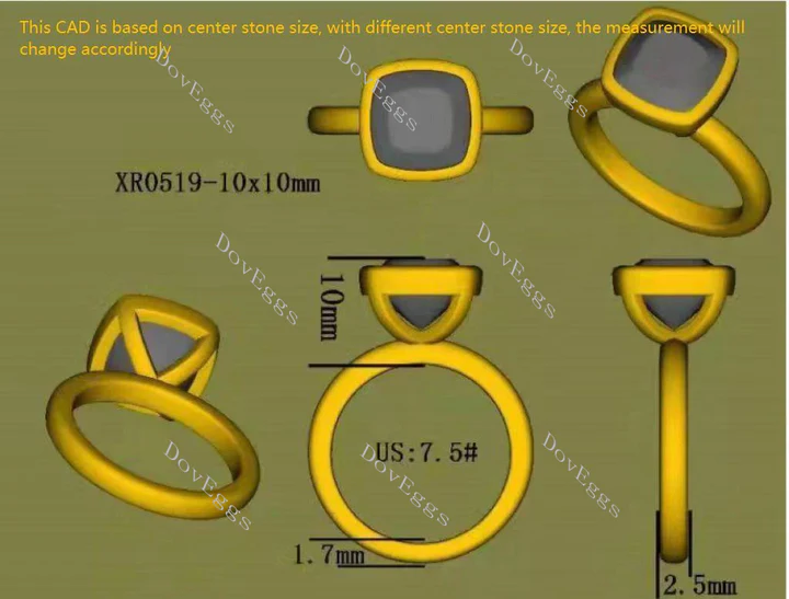 Wendyann's bezel setting solitaire engagement ring only semi-mount only(Exclusively to DovEggs Stones)