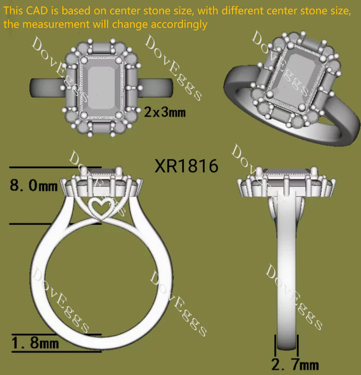 The Bella Bleue halo engagement ring semi-mount only(Exclusively to DovEggs Stones)