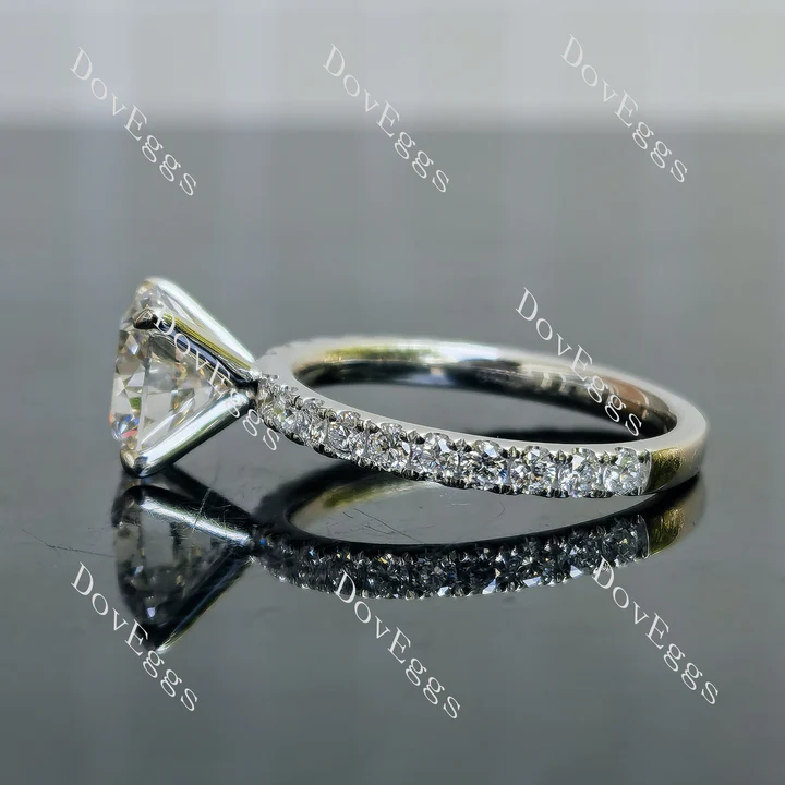 DovEggs pave engagement ring semi-mount only(Exclusively to DovEggs Stones)