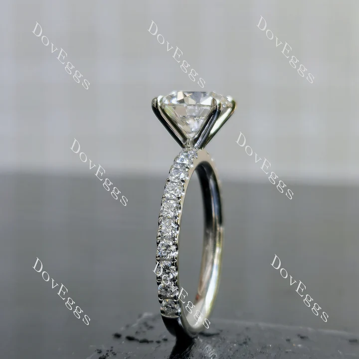 DovEggs pave engagement ring semi-mount only(Exclusively to DovEggs Stones)