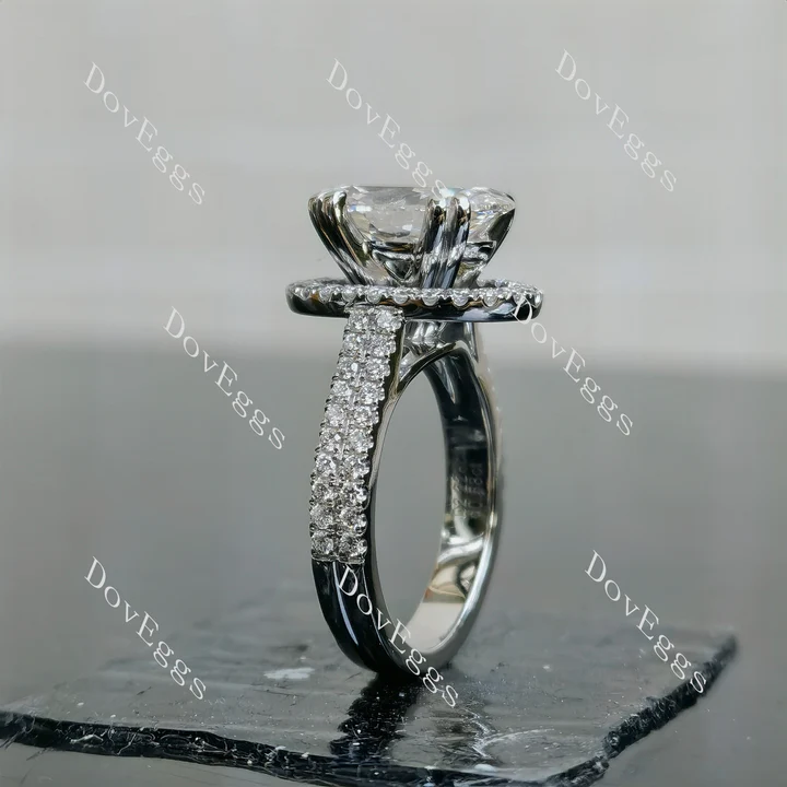 DovEggs pave half eternity engagement ring semi-mount only(Exclusively to DovEggs Stones)