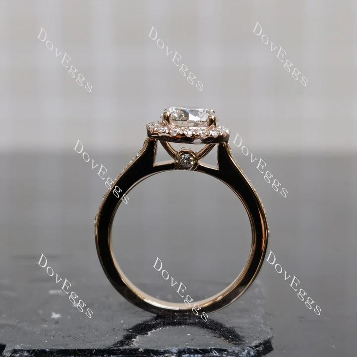 DovEggs halo vintage half eternity engagement ring semi-mount only(Exclusively to DovEggs Stones)