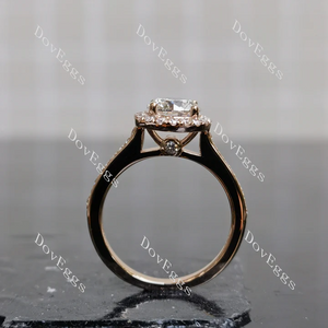 DovEggs halo vintage half eternity engagement ring semi-mount only(Exclusively to DovEggs Stones)