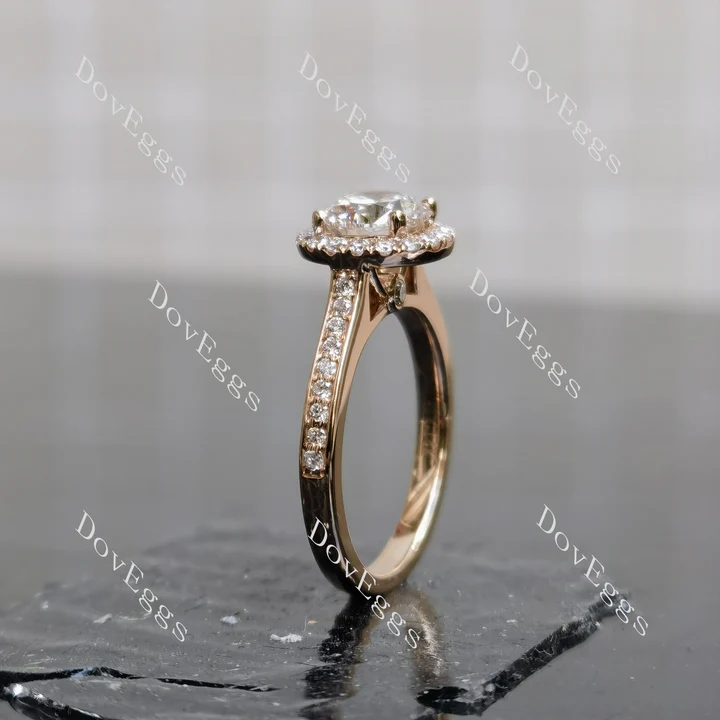 DovEggs halo vintage half eternity engagement ring semi-mount only(Exclusively to DovEggs Stones)