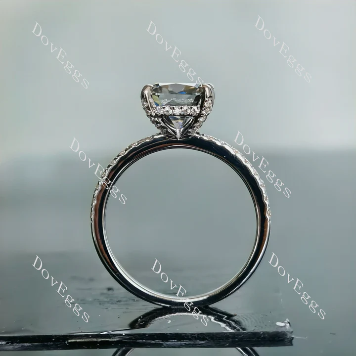 Doveggs half eternity pave engagement ring semi-mount only(Exclusively to DovEggs Stones)