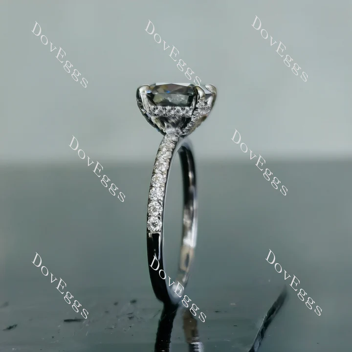 Doveggs half eternity pave engagement ring semi-mount only(Exclusively to DovEggs Stones)