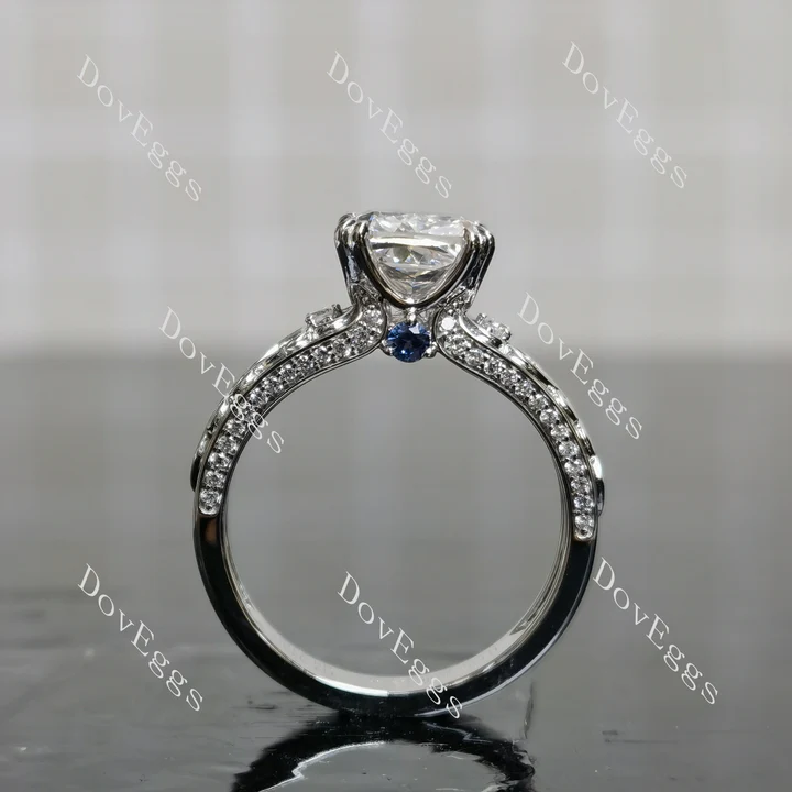 Doveggs art deco pave engagement ring semi-mount only(Exclusively to DovEggs Stones)