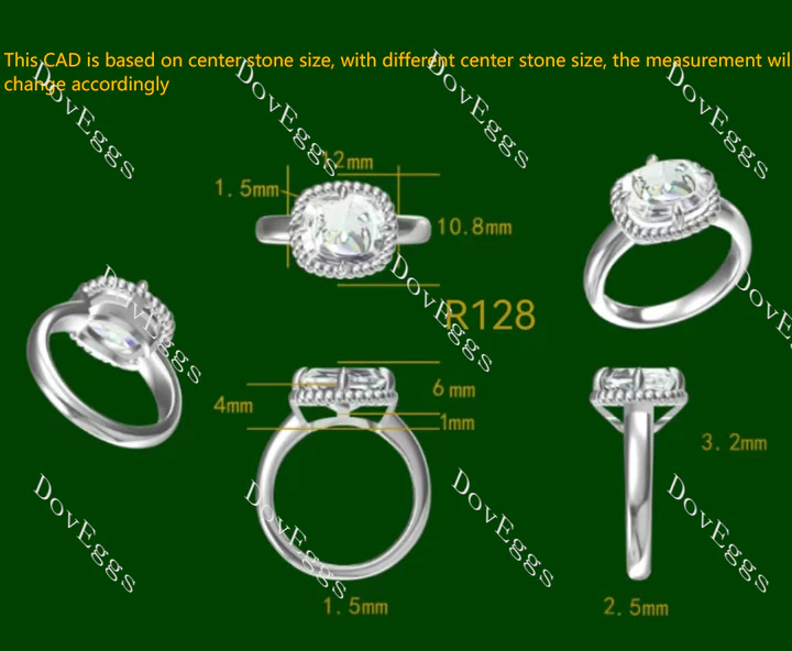 Doveggs bezel solitaire engagement ring semi-mount only(Exclusively to DovEggs Stones)