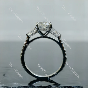 DovEggs three stones pave engagement ring semi-mount only(Exclusively to DovEggs Stones)