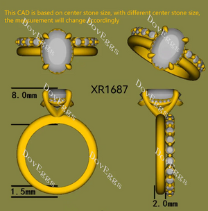 Doveggs pave engagement ring semi-mount only(Exclusively to DovEggs Stones)