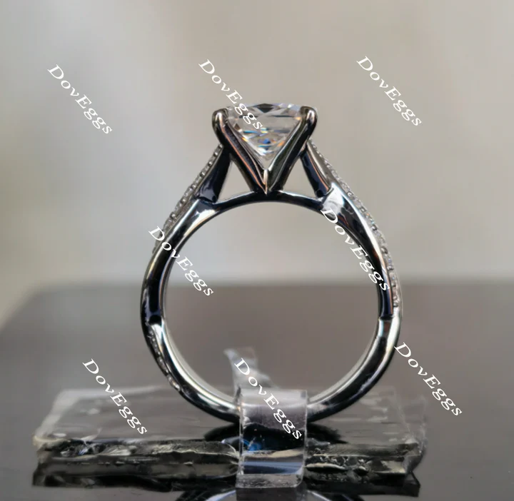 Alzare pave curved band engagement ring semi-mount only(Exclusively to DovEggs Stones)