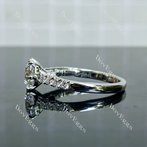 Doveggs art deco pave engagement ring semi-mount only(Exclusively to DovEggs Stones)