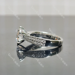 Doveggs half eternity pave engagement ring semi-mount only(Exclusively to DovEggs Stones)