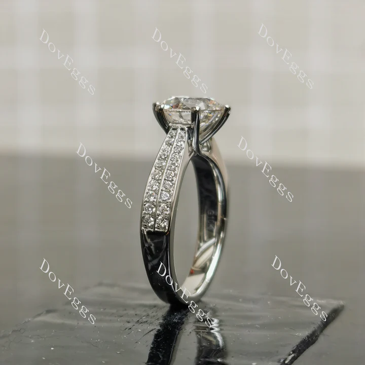 Doveggs half eternity pave engagement ring semi-mount only(Exclusively to DovEggs Stones)