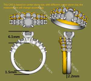 Doveggs pave engagement ring semi-mount only(Exclusively to DovEggs Stones)