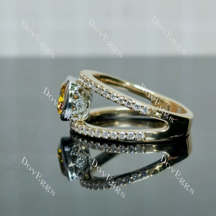 Doveggs pave split shanks engagement ring semi-mount only(Exclusively to DovEggs Stones)