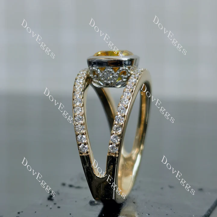 Doveggs pave split shanks engagement ring semi-mount only(Exclusively to DovEggs Stones)