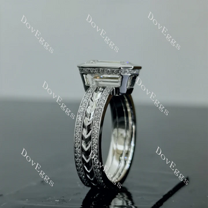 Doveggs bezel pave carved engagement ring semi-mount only(Exclusively to DovEggs Stones)