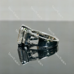 Doveggs three stones split shanks engagement ring semi-mount only(Exclusively to DovEggs Stones)