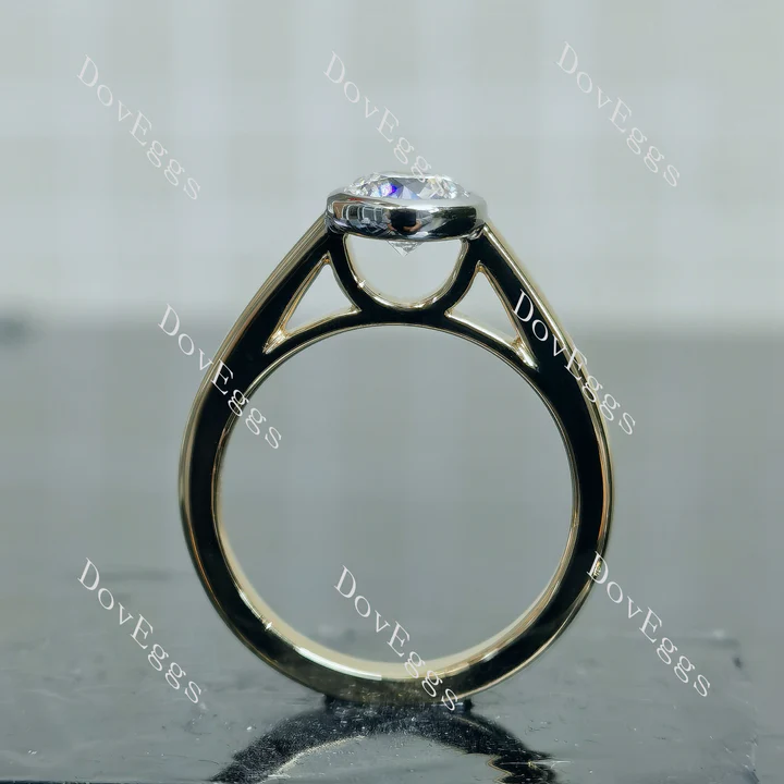 Doveggs solitaire bezel engagement ring semi-mount only(Exclusively to DovEggs Stones)