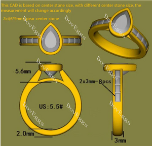 Doveggs bezel channel set engagement ring semi-mount only(Exclusively to DovEggs Stones)