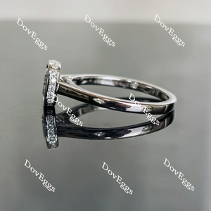 Doveggs bezel pave hidden halo engagement ring semi-mount only(Exclusively to DovEggs Stones)