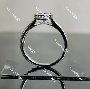 Doveggs bezel pave hidden halo engagement ring semi-mount only(Exclusively to DovEggs Stones)