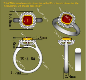 DovEggs floral bezel halo engagement ring semi-mount only(Exclusively to DovEggs Stones)