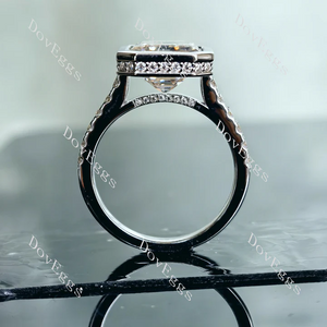 DovEggs hidden halo bezel eternity engagement ring engagement only ring semi-mount only(Exclusively to DovEggs Stones)