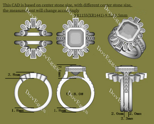 DovEggs hidden halo bezel eternity engagement ring engagement only ring semi-mount only(Exclusively to DovEggs Stones)