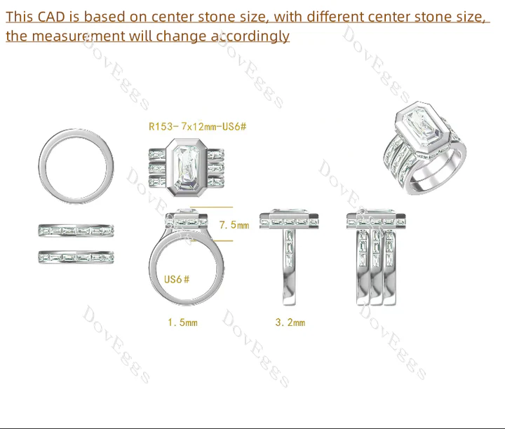 DovEggs channel set bezel eternity engagement ring engagement only ring semi-mount only(Exclusively to DovEggs Stones)