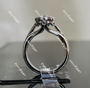 Doveggs bezel art deco solitaire engagement ring semi-mount only(Exclusively to DovEggs Stones)