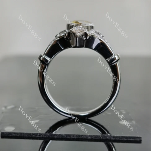 DovEggs art deco bezel engagement ring semi-mount only(Exclusively to DovEggs Stones)