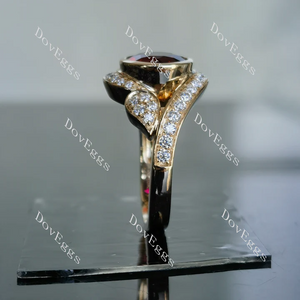 DovEggs art deco bezel engagement ring semi-mount only(Exclusively to DovEggs Stones)