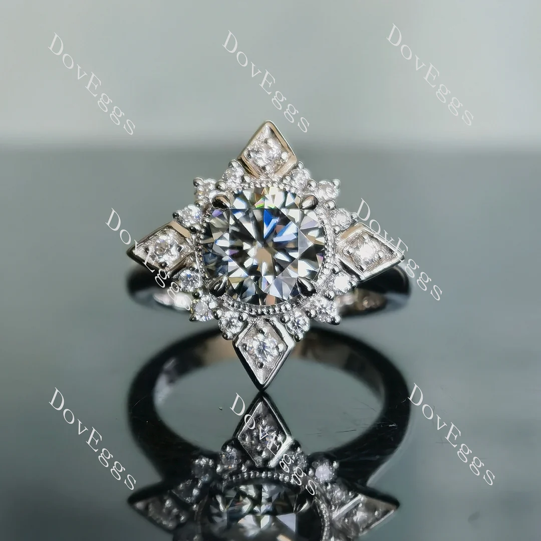 DovEggs art deco engagement ring semi-mount only(Exclusively to DovEggs Stones)